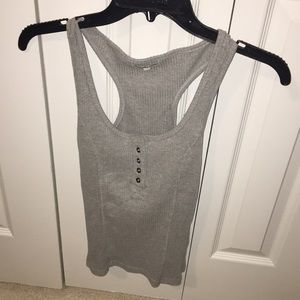 Gray henley tank top